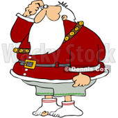 Clipart Santa Wondering Where His Pants Are - Royalty Free Vector Illustration © djart #1084445