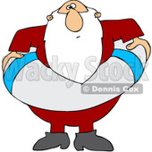 Clipart Santa With A Life Buoy - Royalty Free Vector Illustration © djart #1086604