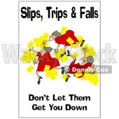 Clipart Woman Slipping With A Safety Warning - Royalty Free Illustration © djart #1087732