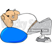 Clipart Chubby Hairy White Man Exercising On A Ball - Royalty Free Vector Illustration © djart #1088033