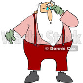 Clipart Santa Looking Shocked Over His Glasses - Royalty Free Vector Illustration © djart #1088035