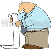 Clipart Business Man Reading A Long To Do List - Royalty Free Vector Illustration © djart #1091966