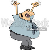 Clipart Angry Man Shouting And Waving His Fists In The Air - Royalty Free Vector Illustration © djart #1094165