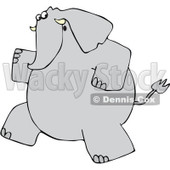 Clipart Gray Elephant Running Upright - Royalty Free Vector Illustration © djart #1098351