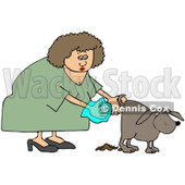Clipart Woman Holding A Bag And Picking Up Dog Poop - Royalty Free Illustration © djart #1098904