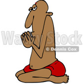 Clipart Swami Man Kneeling In Prayer - Royalty Free Vector Illustration © djart #1108696