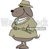Clipart Investigator Dog In A Trench Coat With His Paws In His Pocket- Royalty Free Vector Illustration © djart #1109309