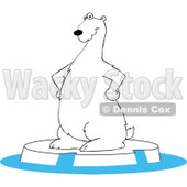 Clipart Cartoon Polar Bear Standing On An Ice Berg - Royalty Free Vector Illustration © djart #1109830