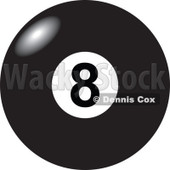 Clipart Light Shining Off Of A Black And White Billiards 8 Ball - Royalty Free Vector Illustration © djart #1113540