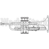 Clipart Outlined Trumpet - Royalty Free Vector Illustration © djart #1115115