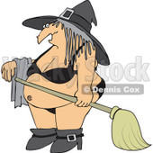 Cartoon Of A Halloween Witch In A Bikini - Royalty Free Vector Clipart © djart #1119539