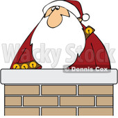 Cartoon Of Santa In A Chimney - Royalty Free Vector Clipart © djart #1121983