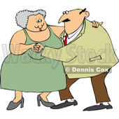 Cartoon Of A Chubby Old Couple Dancing - Royalty Free Vector Clipart © djart #1121987