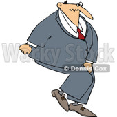 Cartoon Of A Businessman Needing To Use The Restroom - Royalty Free Vector Clipart © djart #1123796