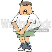 Cartoon Of A Boy Needing To Use The Restroom - Royalty Free Vector Clipart © djart #1123797
