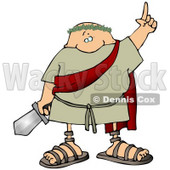 Roman Soldier Holding a Sword Clipart Picture © djart #11250