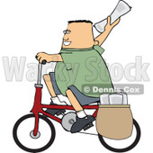 Cartoon Of A Paper Boy On A Bicycle - Royalty Free Vector Clipart © djart #1126033