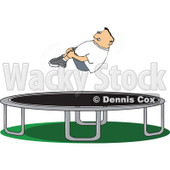 Cartoon Of A Boy Hugging His Knees In The Air Over A Trampoline - Royalty Free Vector Clipart © djart #1126794