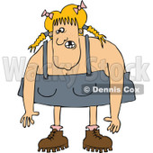 Cartoon Of A Blond Redneck Hillbilly Woman - Royalty Free Vector Clipart © djart #1128700