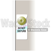 Cartoon Of A Do Not Disturb Tag On A Door 1 - Royalty Free Clipart © djart #1130524