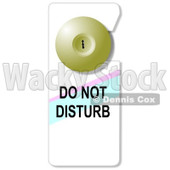 Cartoon Of A Do Not Disturb Tag On A Door 1 - Royalty Free Clipart © djart #1130525