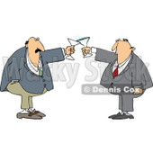 Cartoon Of Men Clanking Their Glasses In A Toast - Royalty Free Vector Clipart © djart #1131115