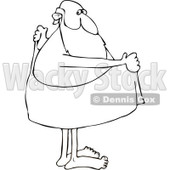Cartoon of a Black and White Santa Drying off with a Towel - Royalty Free Vector Clipart © djart #1144604