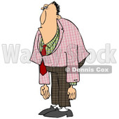 Cartoon of a Grumpy Man in a Plaid Suit - Royalty Free Clipart © djart #1151314