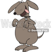 Cartoon of a Begging Dog - Royalty Free Vector Clipart © djart #1160532
