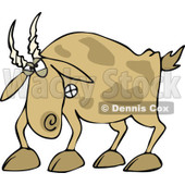 Cartoon of an Angry Brown Goat - Royalty Free Vector Clipart © djart #1160534