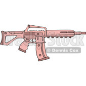 Cartoon of a Pink Semi Automatic Assault Rifle with a Clip - Royalty Free Vector Clipart © djart #1160711