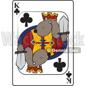 Cartoon of a Dog King Club Playing Card - Royalty Free Vector Clipart © djart #1162298