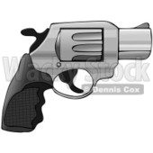 Cartoon of a 38 Revolver Nub Hand Gun - Royalty Free Clipart © djart #1166756
