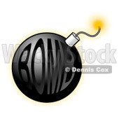 Cartoon of a Lit Bomb with Glowing Light - Royalty Free Clipart © djart #1166764