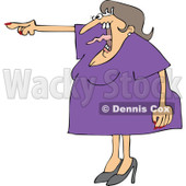 Cartoon of an Angry Woman Screaming and Pointing with Her Tonge Waving - Royalty Free Vector Clipart © djart #1166767