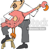 Cartoon of a Spanish Man Singing and Planing a Flamingo Guitar - Royalty Free Vector Clipart © djart #1170311