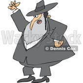 Cartoon of a Mad Rabbi Waving a Fist in the Air - Royalty Free Vector Clipart © djart #1171666