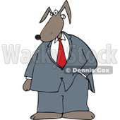 Cartoon of a Dog Business Man in a Suit - Royalty Free Vector Clipart © djart #1173248