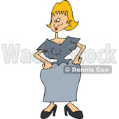 Cartoon of a Woman with a Tiny Waist - Royalty Free Vector Clipart © djart #1176084