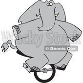 Cartoon of a Circus Elephant Riding a Unicycle - Royalty Free Vector Clipart © djart #1179795