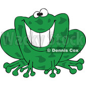 Cartoon of a Grinning Green Frog - Royalty Free Vector Clipart © djart #1181990