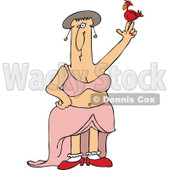 Cartoon Of A Chubby Caucasian Goddess With A Bird On Her Finger - Royalty Free Vector Clipart © djart #1192281