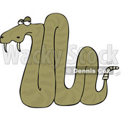 Cartoon of a Warning Rattlesnake - Royalty Free Vector Clipart © djart #1201296