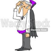 Clipart of a Confused Halloween Dracula Vampire Scratching His Head - Royalty Free Vector Illustration © djart #1216244