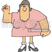 Clipart of a Tough White Woman with Lots of Upper Body Strength - Royalty Free Vector Illustration © djart #1219049