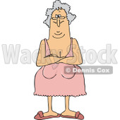 Clipart of a Senior Woman with Her Breasts Hanging Low - Royalty Free Vector Illustration © djart #1221477