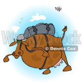 Clipart of a Fat Cow Skydiving - Royalty Free Illustration © djart #1222946