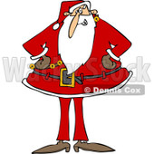Clipart of Santa Standing with His Hands on His Hips - Royalty Free Vector Illustration © djart #1223247