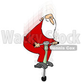 Clipart of Santa Bouncing on a Poto Stick - Royalty Free Illustration © djart #1223679