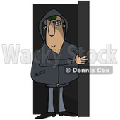Clipart of a Creepy Man Lurking in the Shadows - Royalty Free Illustration © djart #1225230